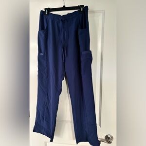 Dickies Navy Blue Drawstring Scrub Work Pants Women’s Large Side Slits
